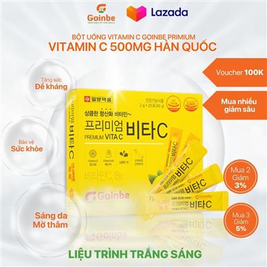 Combo 9 hộp - BỘT UỐNG VITAMIN C GOINBE PREMIUM VITA C 500MG - HÀN QUỐC (3 tháng)