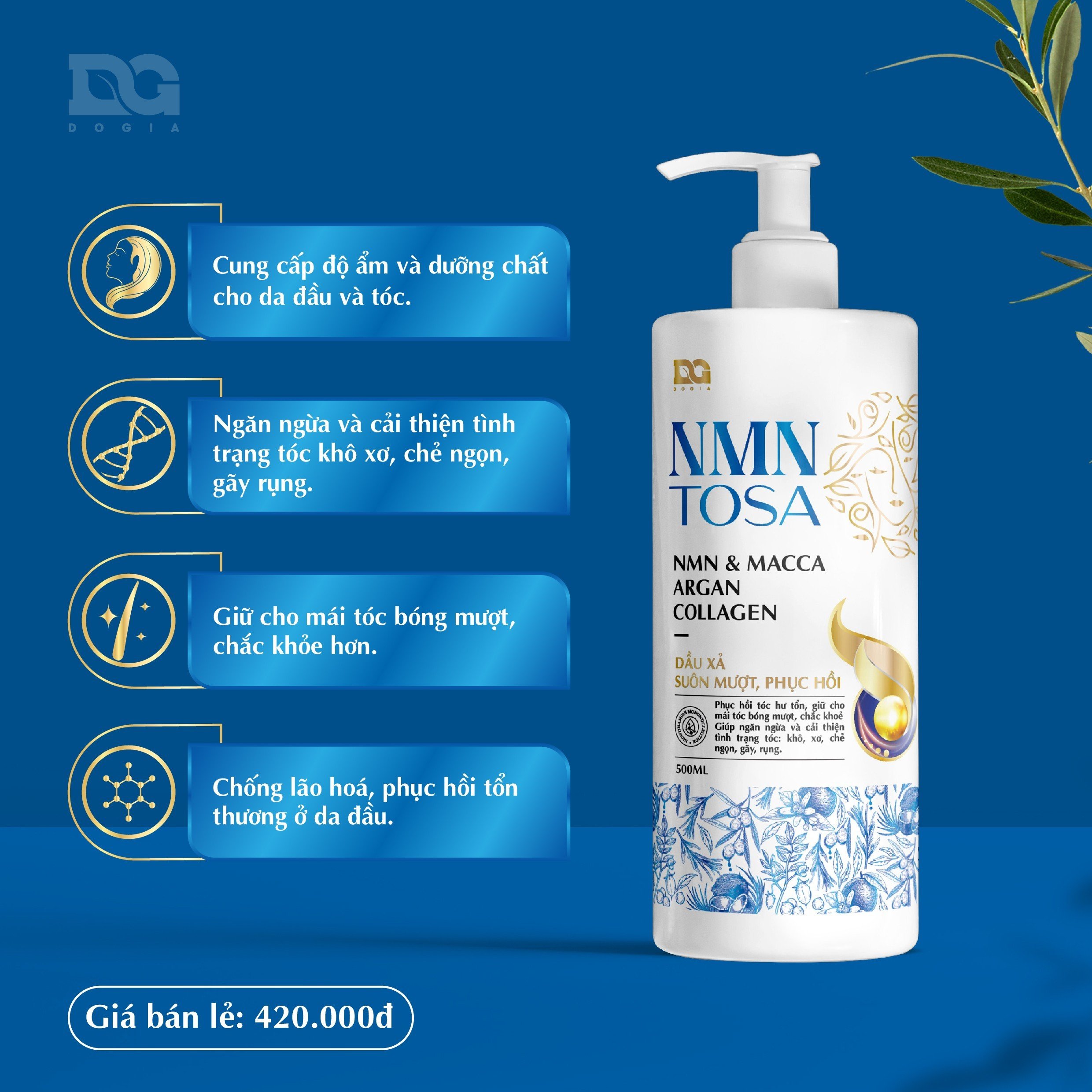 Dầu Xả NMN Tosa - Cung Cấp Độ Ẩm Và Dưỡng Chất Cho Da Đầu