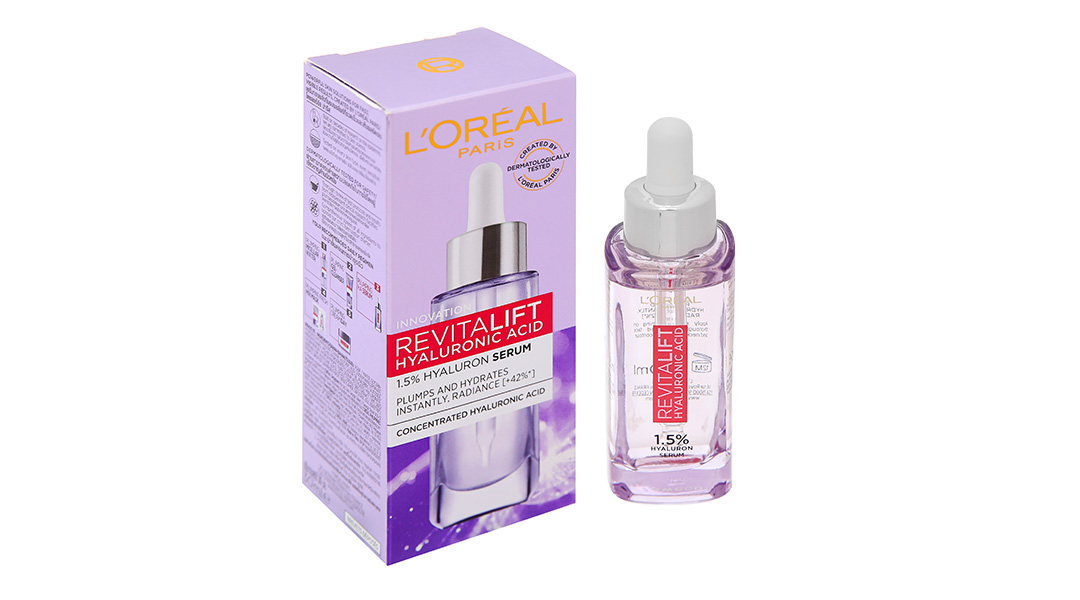 L'Oreal - Combo 4 tặng 1 - Tinh Chất Serum Siêu Dưỡng Ẩm Trắng Da Loreal Paris Hyaluronic Acid 1.5% 30ml